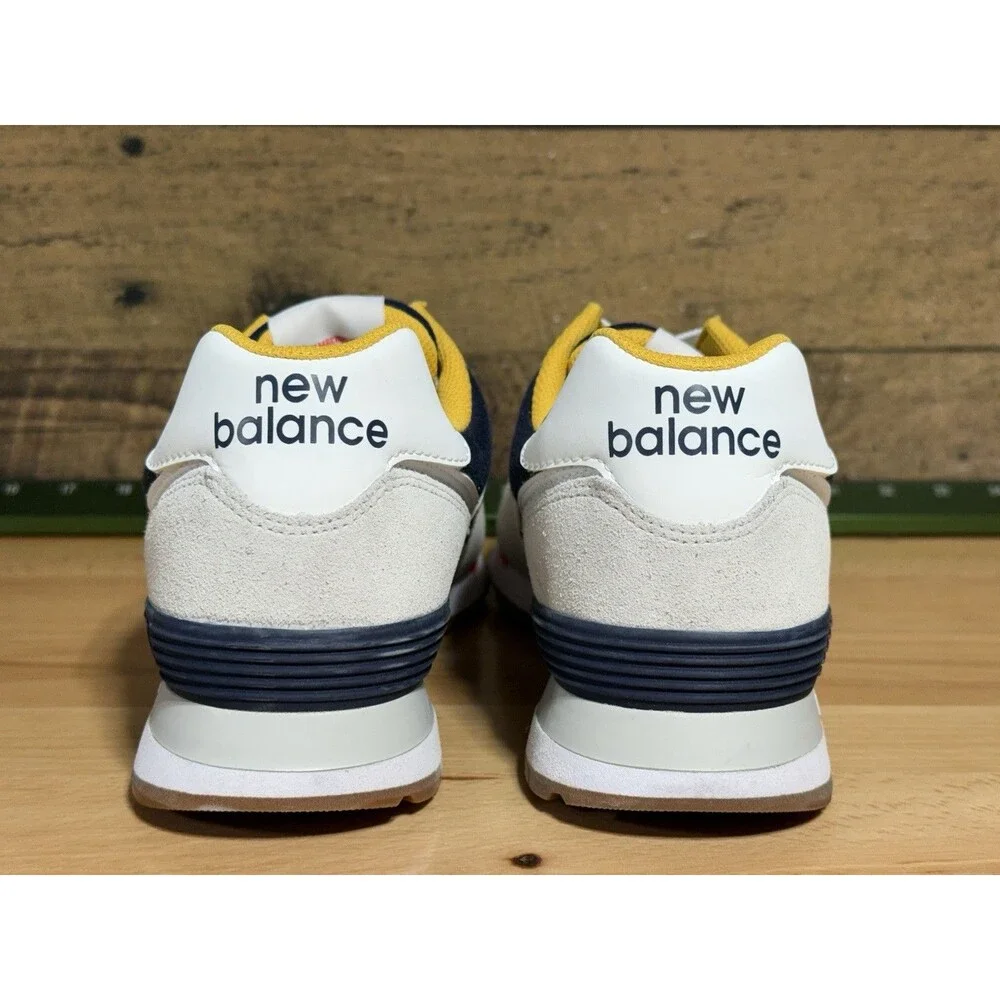 🔥 NEW- New Balance Classics 574 Men's Shoes Sz 10 Grey/Yellow/Navy $247 Retail